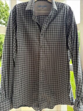 Twillory Plaid Performance Dress Shirt Tailored Fit 16 34/35